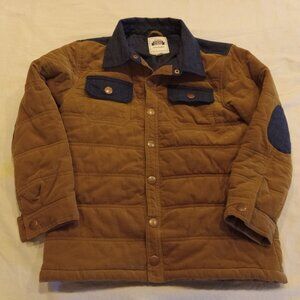 Gymboree Boy's Size 10/12 Brown Blue Button Down Corduroy Puffer Barn Jacket